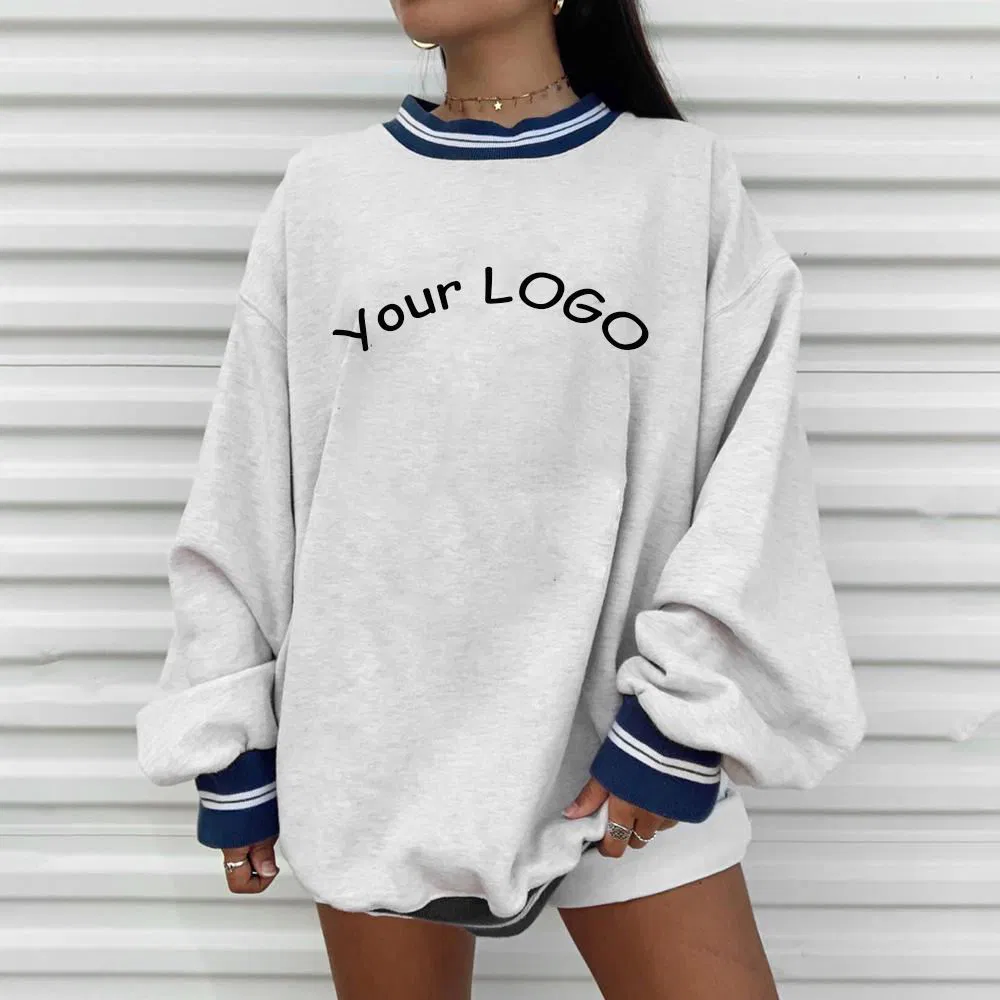 Custom Cotton Crewneck Pullover Plain Blank Crew Neck Sweatshirt