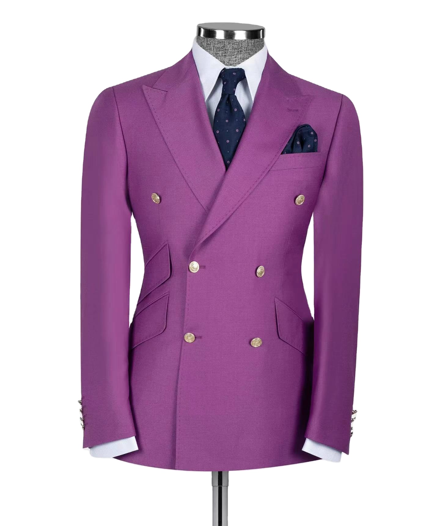 Custom Men's 2 Piece Classic Fit 2 Button Suit Jacket Office Dress Blazer &amp; Pleated Pants Set 2026