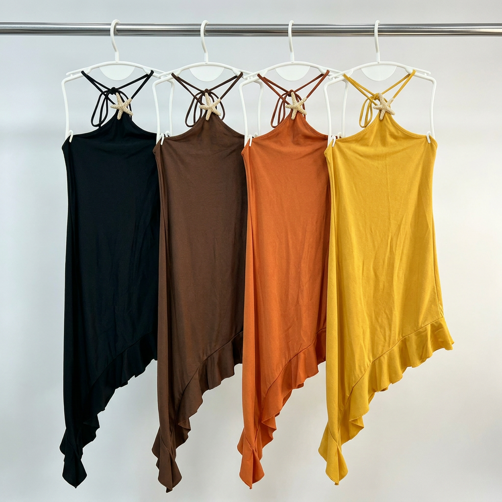Custom Solid Color Irregular Women's Maxi and Midi Skirts, Perfect for Summer Beaches, OEM Private Label Apparel Manufacturer.