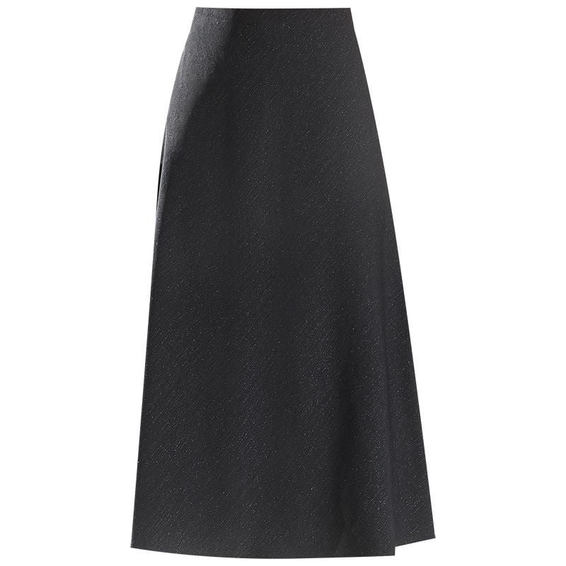 Maxi Skirts High Waist Black Shimmer ALine Midi Skirt Elegant Flared Casual Office Wear for Women