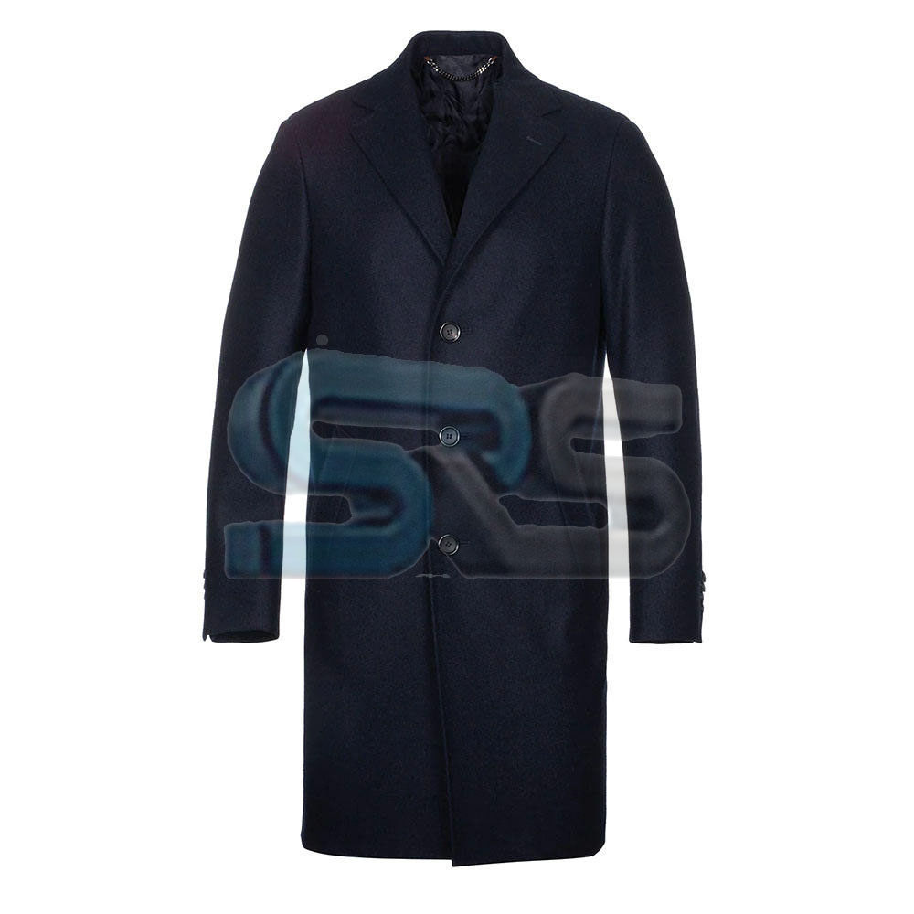 Custom Men's Wool Trench Coat 2025 Winter Jacket Long Overcoat Classic Fashion Streetwear Warm Cashmere Blend Overcoat Wholesale