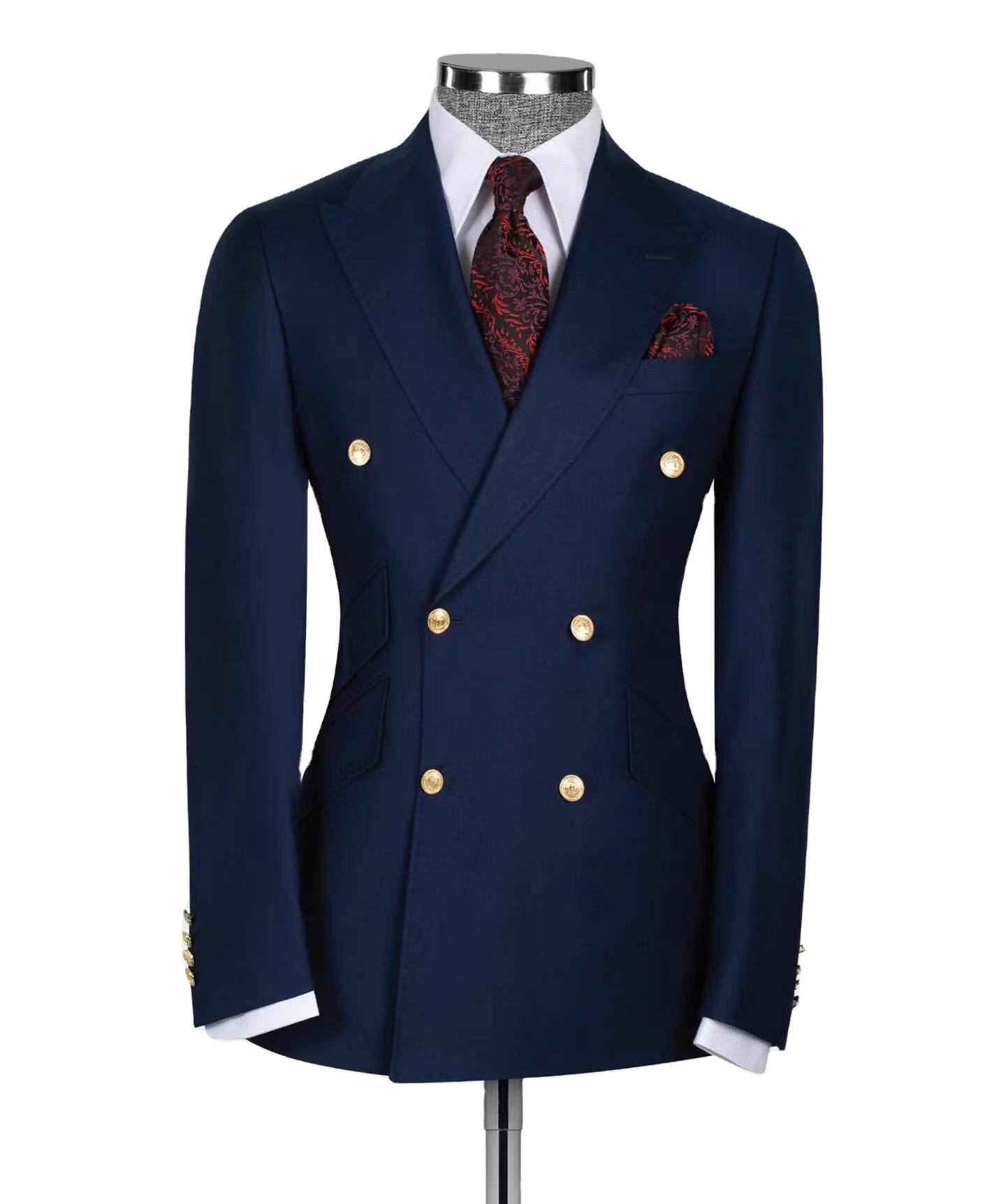 Custom Men's 2 Piece Classic Fit 2 Button Suit Jacket Office Dress Blazer &amp; Pleated Pants Set 2026