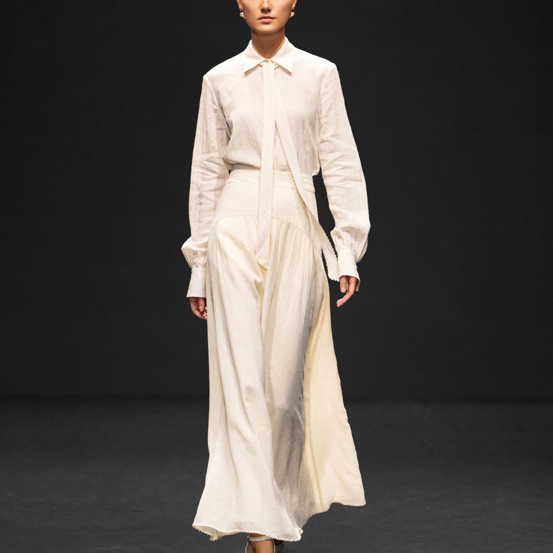 Maxi Skirts 2025 New Design Women's Formal Skirts TEGAN MIDI SKIRT Mison Satin Twist-Front Trendy Women's Clothing From Vietnam