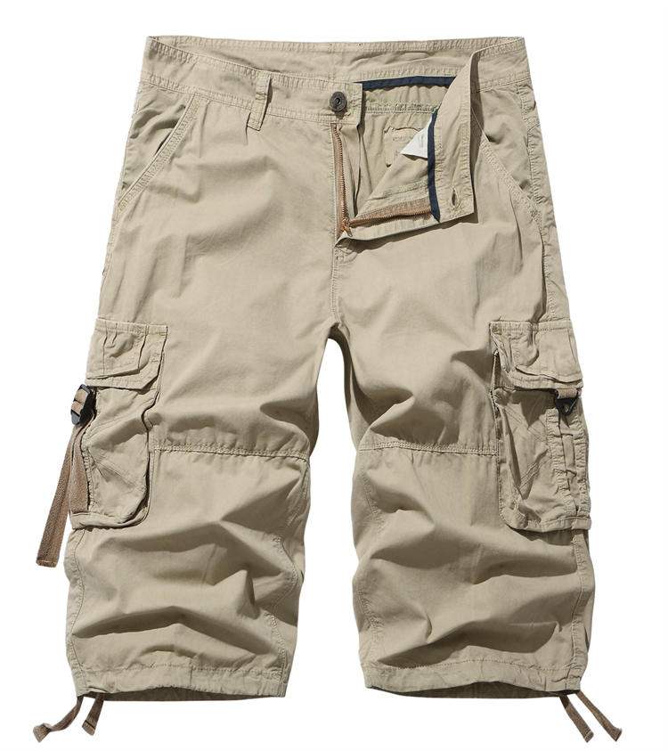 2024 Summer New Men's Cargo 7 Point Pants Large Size Casual Shorts Loose Multi-mouth Bag Pants