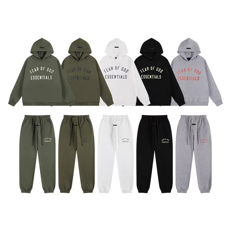 Wholesale Fear of God Essentials Fashion Hip Hop Streetwear Brand Clothes Hoodie Sweatshirt Set