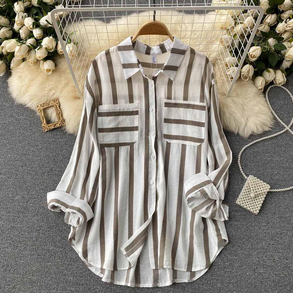 Lapel Fashion Women Shirt Angle View