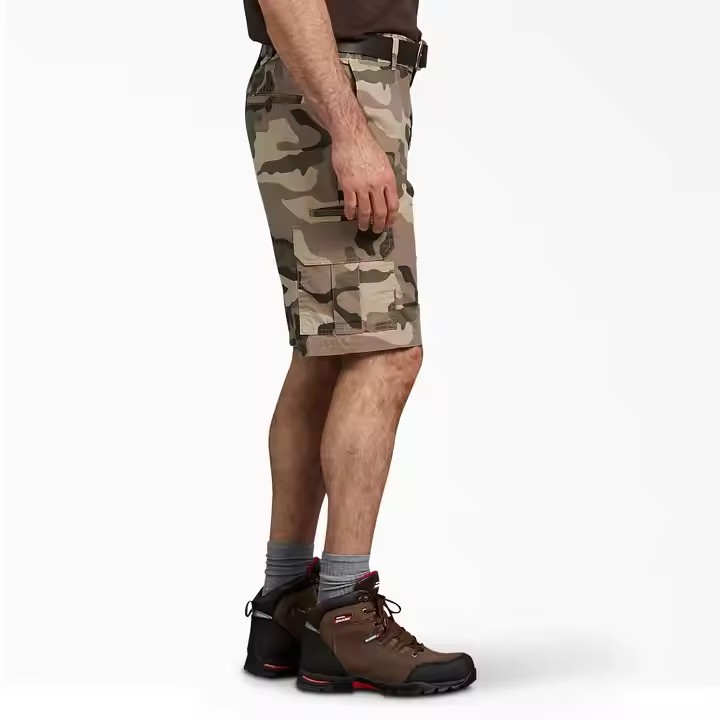 OEM Custom High Quality Men's Mid-Waist Summer Cavas Twill Camo Cargo Shorts Colorful Plaid Distressed Tactical Embroidery Jorts