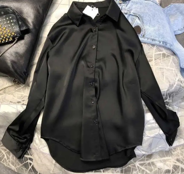 Vintage Women's Dress Shirt with Embroidery and Button Decoration Spring Collection Plus Size Casual Style Sheer Top Blouse