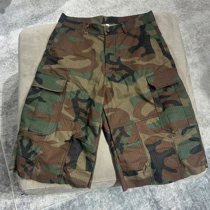 Manufacturer Customized Summer Outdoor Workout Hiking Cargo Half Pants Mens Camouflage Cargo Shorts