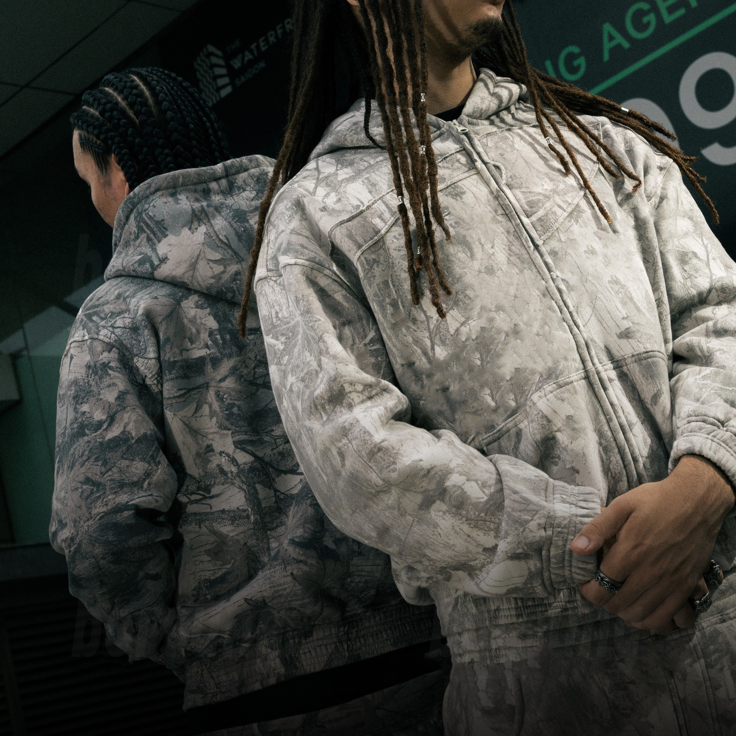 Custom Plus Size Sweatshirt Sweatpants Set Custom Real Tree Camo Acid Wash Baggy Flared Jogger Tracksuit Men