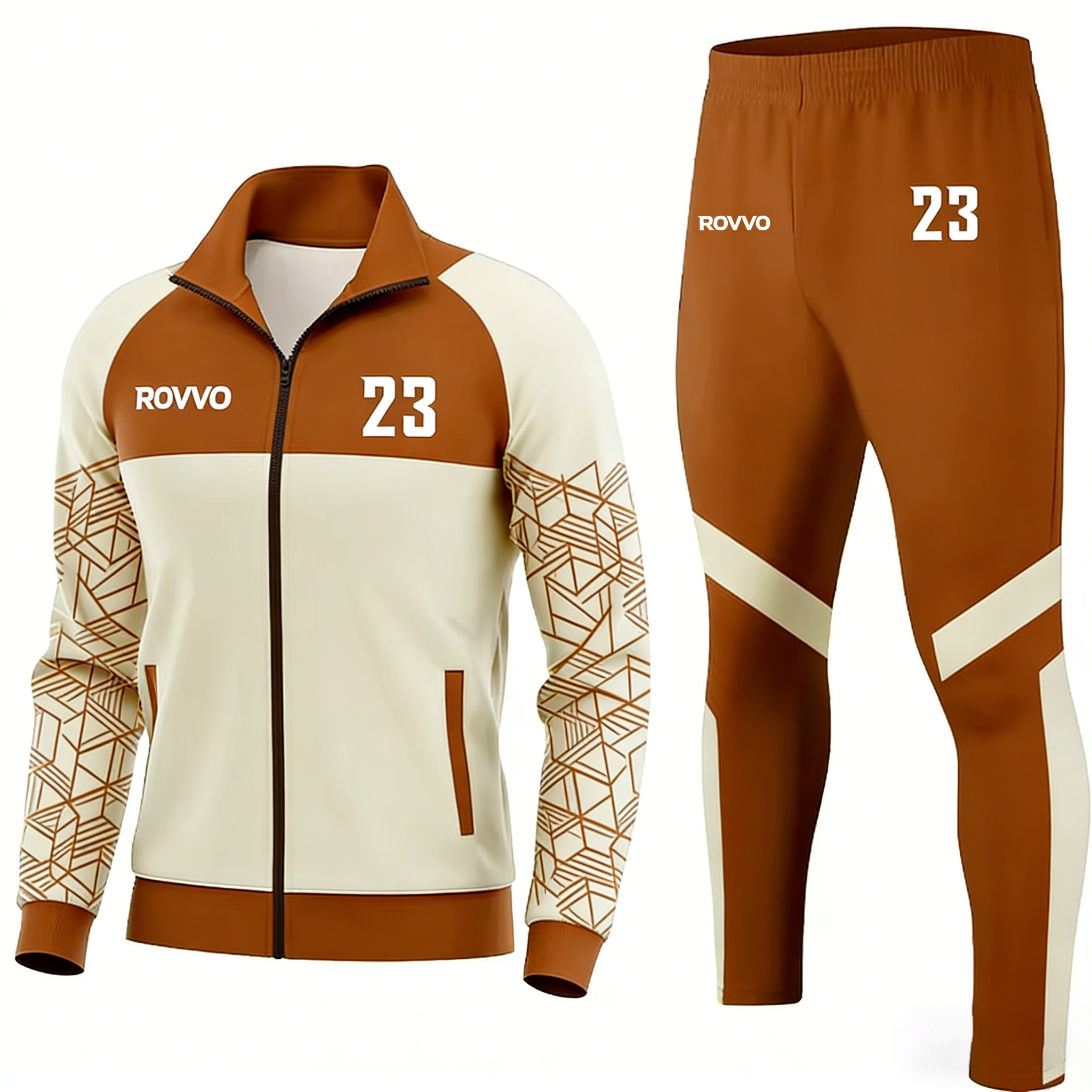 Sublimation Print Stripe Tracksuits for Men Soccer Full Zip Athletic Sweatsuit Tracksuits Outfits 2 Piece Jogger Fitness Set