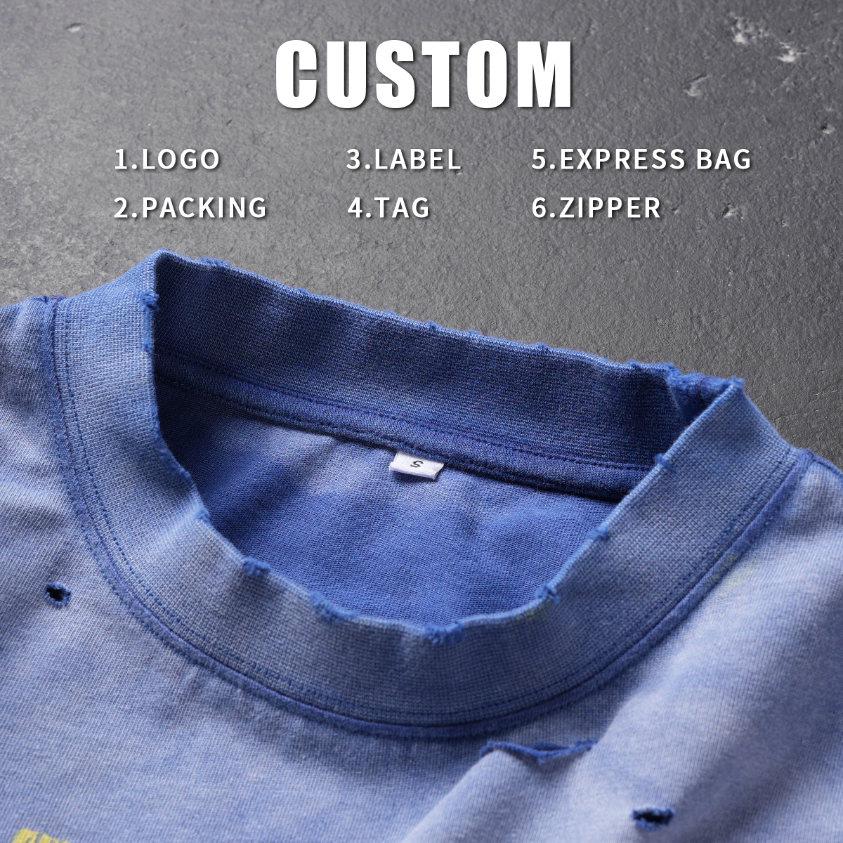 Custom Graphic T-shirt Men's Tshirt Streetwear Oversized Crop Drop Shoulder Heavyweight Vintage Acid Wash t Shirt for Men