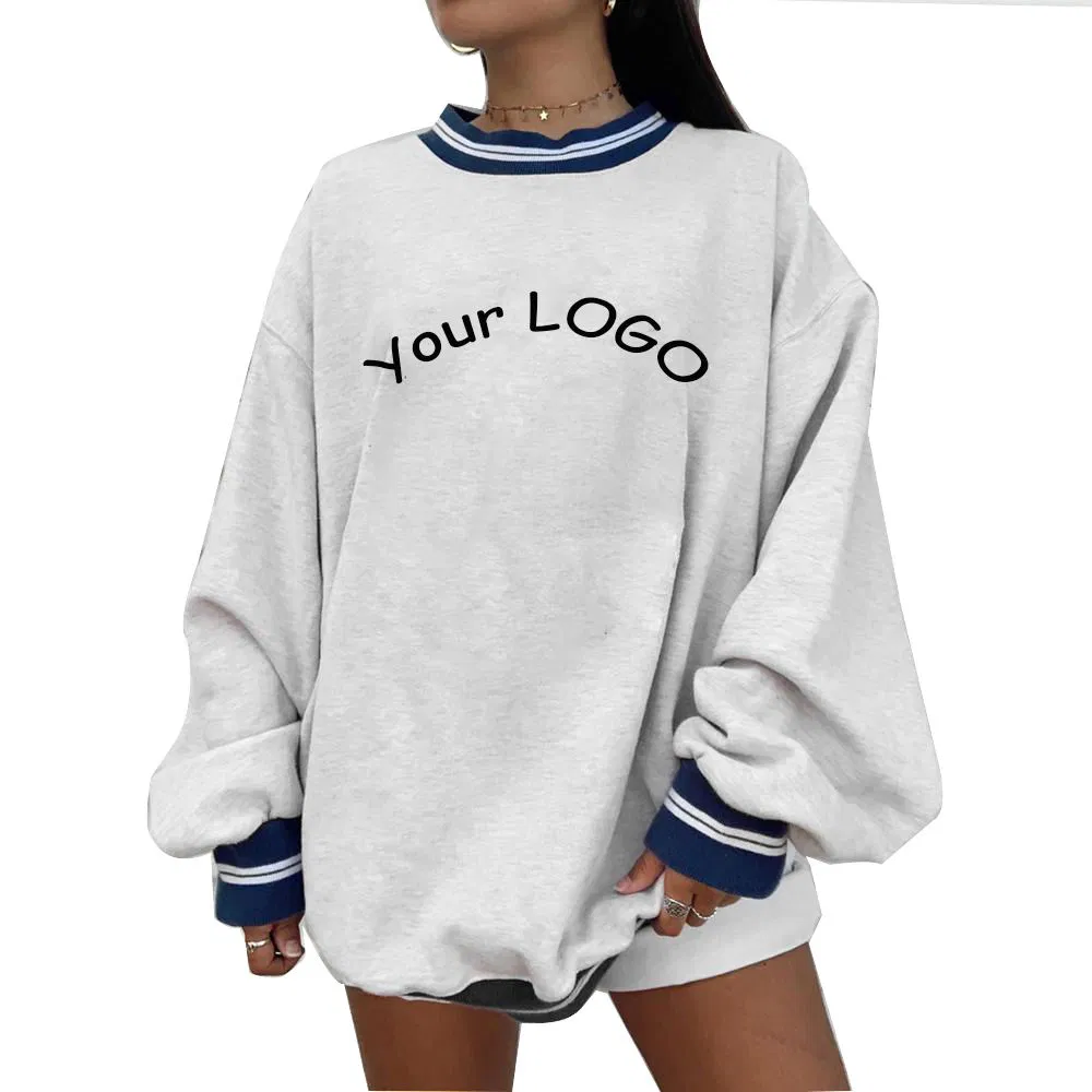 Custom Cotton Crewneck Pullover Plain Blank Crew Neck Sweatshirt for Wholesale Oversized Hoodie
