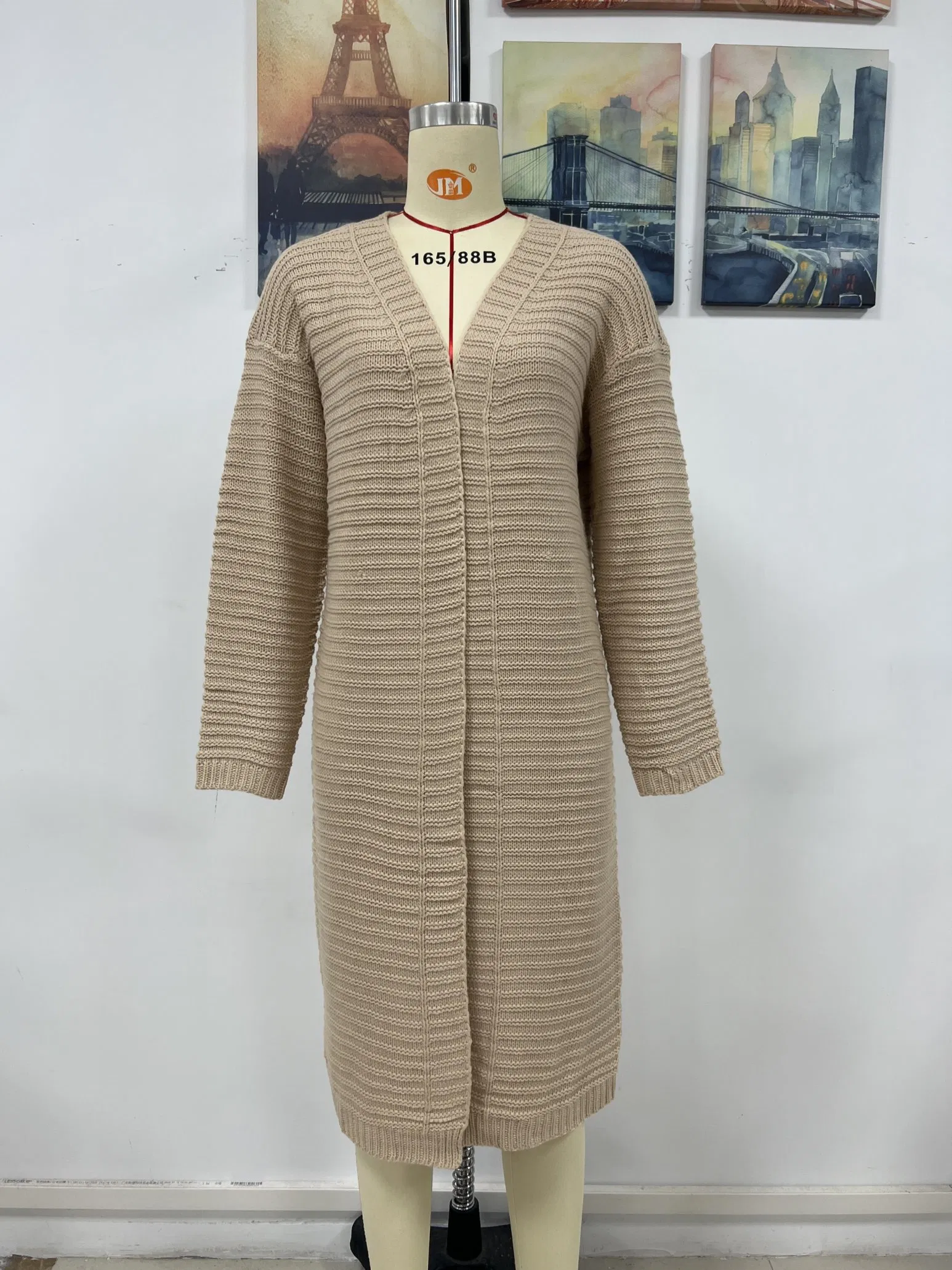 Women Autumn Winter Long Knitwear Casual Classic Solid Color Long Sweater Cardigan