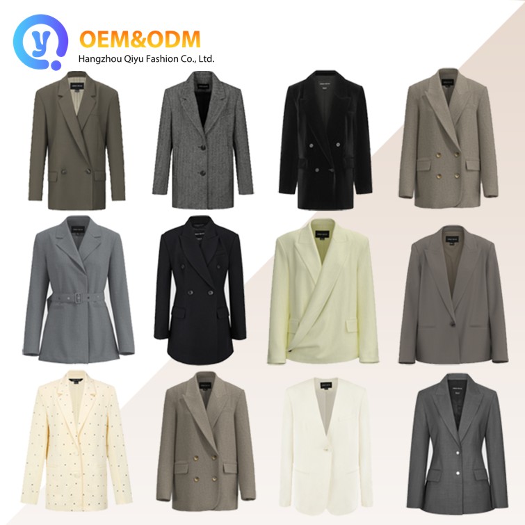 2026 Q&amp;D OEM Custom Wholesale Casual Blazer Coats Winter Puffer Fur Jean Denim Autumn Women's Jacket