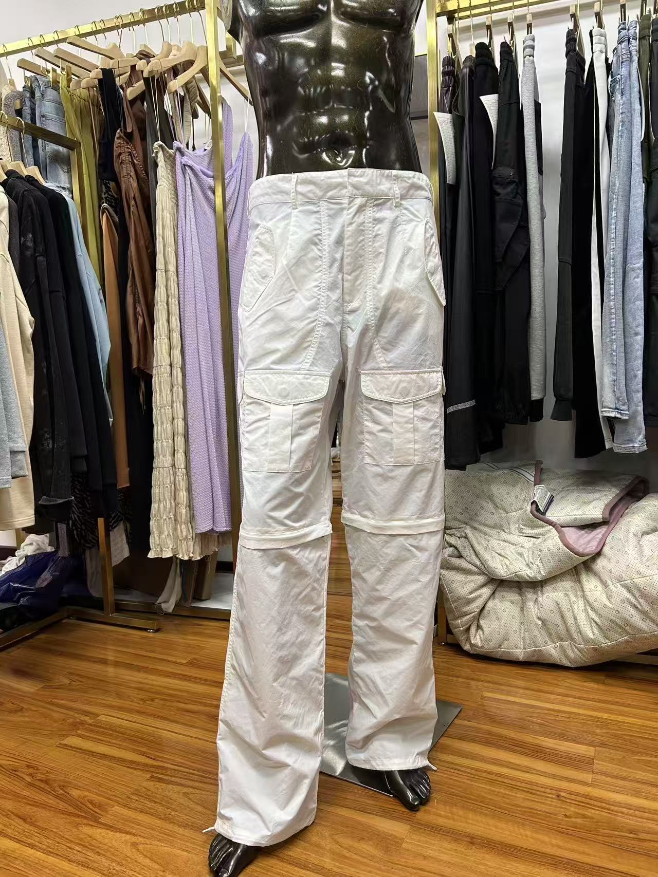YUCHEN Manufacturer Custom Cargo Pants 100% Cotton Baggy Wide Leg Pants Detachable Zipper Shorts 6 Pocket Cargo Pants
