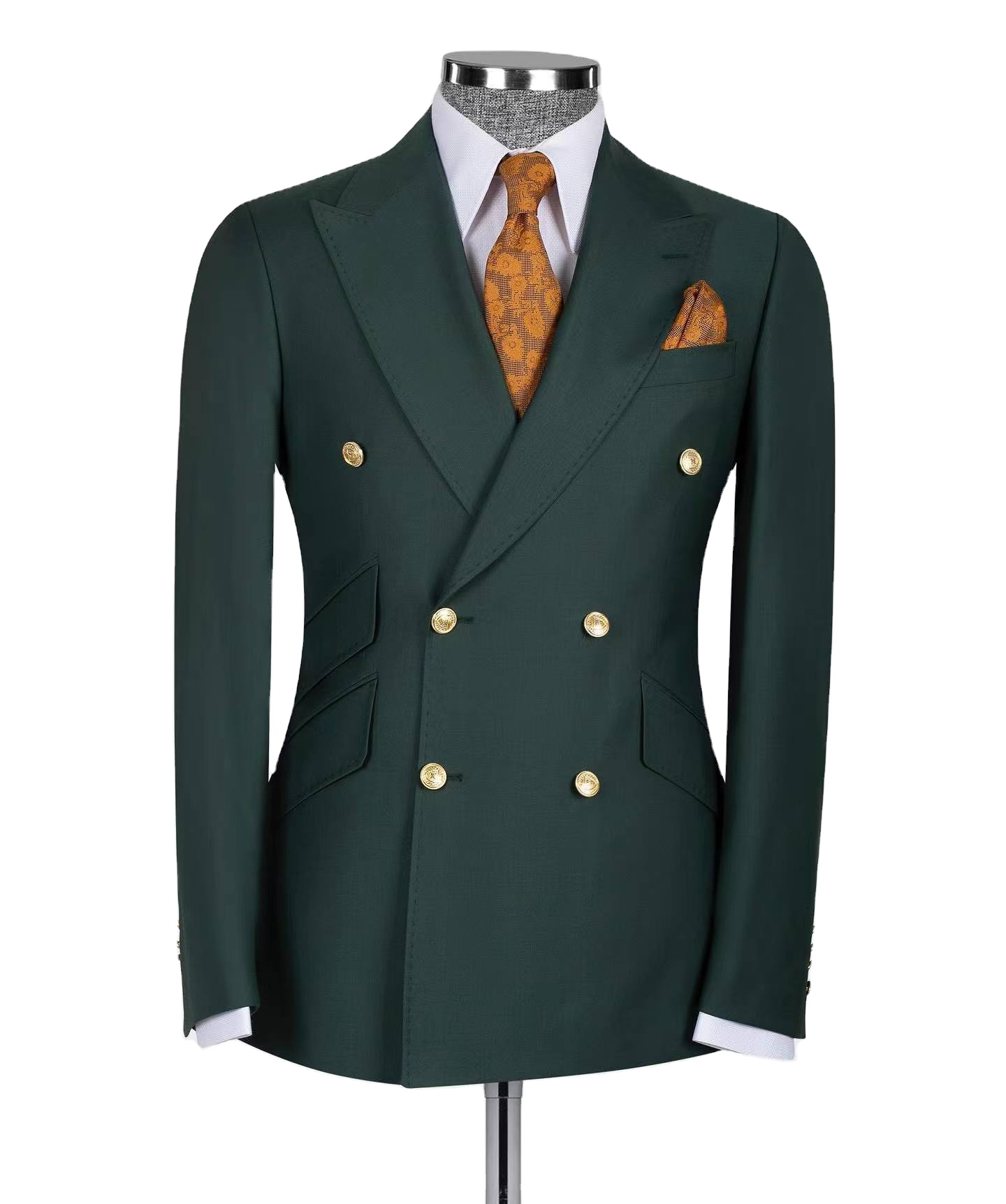 Custom Men's 2 Piece Classic Fit 2 Button Suit Jacket Office Dress Blazer &amp; Pleated Pants Set 2026