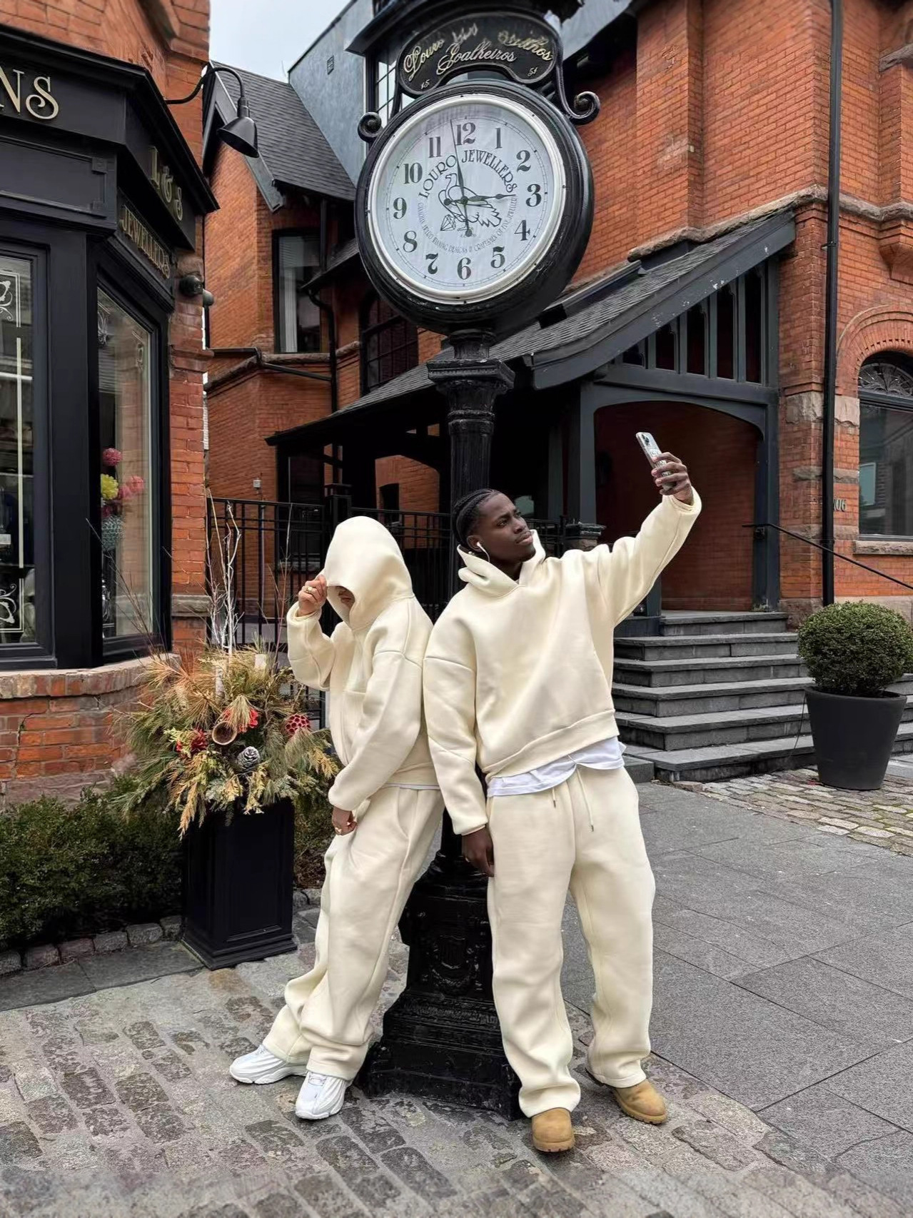 High Quality 100% Cotton Thermal Men's Jogger Tracksuits Set Baggy Fit 400g Fabric