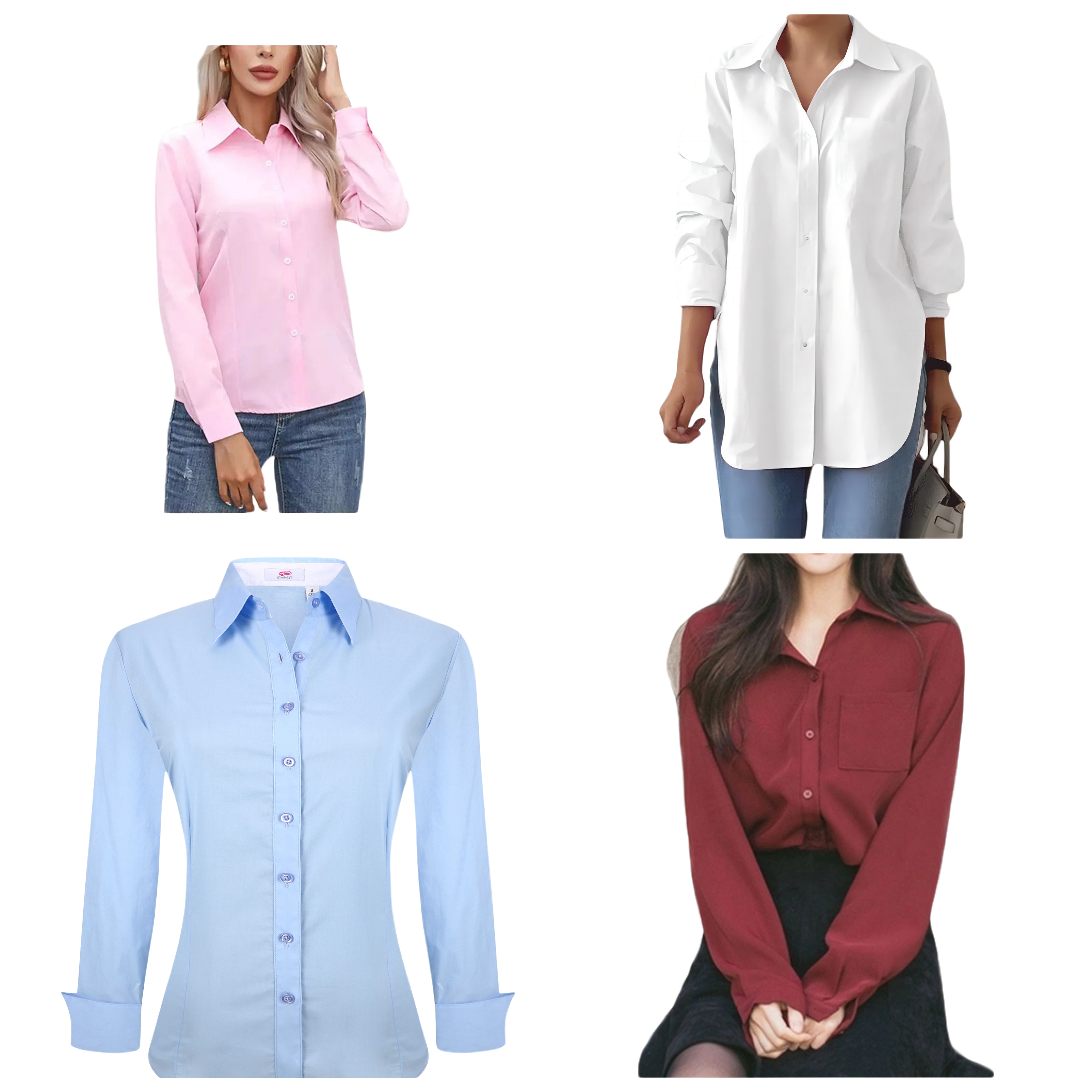 Women's Linen High Street Style Long Sleeve Button Blouse Casual Office Top Fashionable Skinny Fit Moisture Wicking