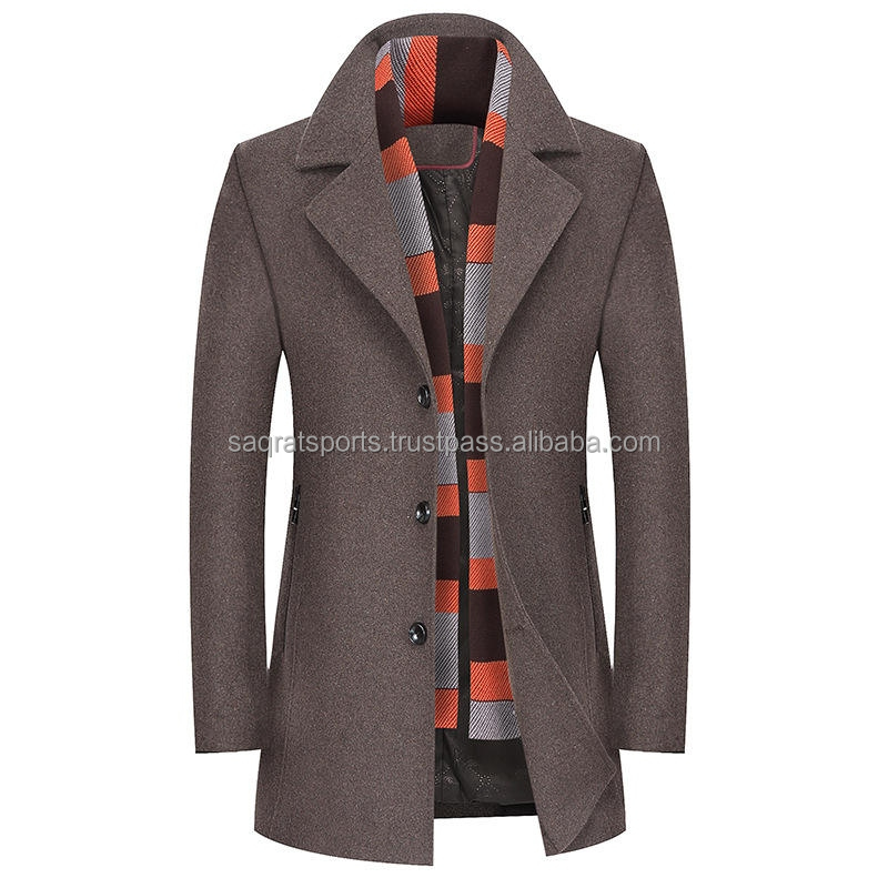 Men Wool Long Coat Detail 8