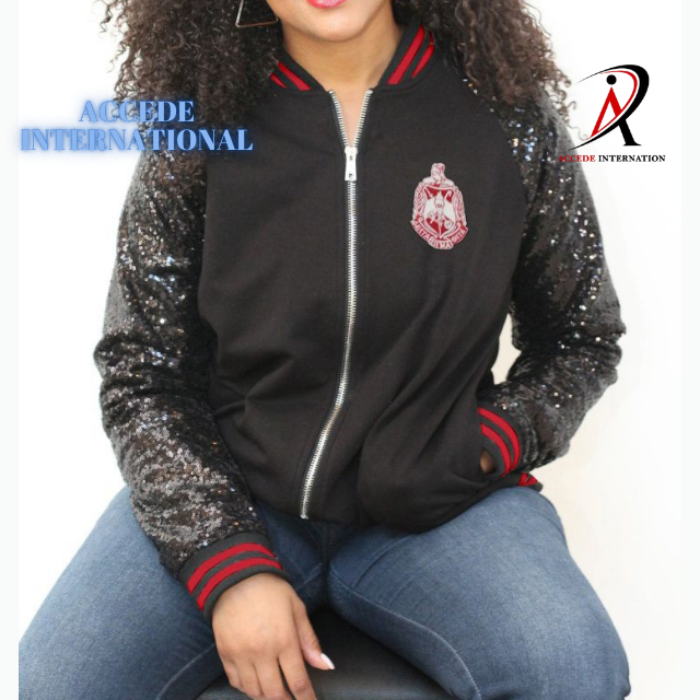 Custom ZPB Centennial Satin Bomber Jacket 100% Polyester Zeta Phi Beta 100th Anniversary Jackets With Embroidered Patch Logo
