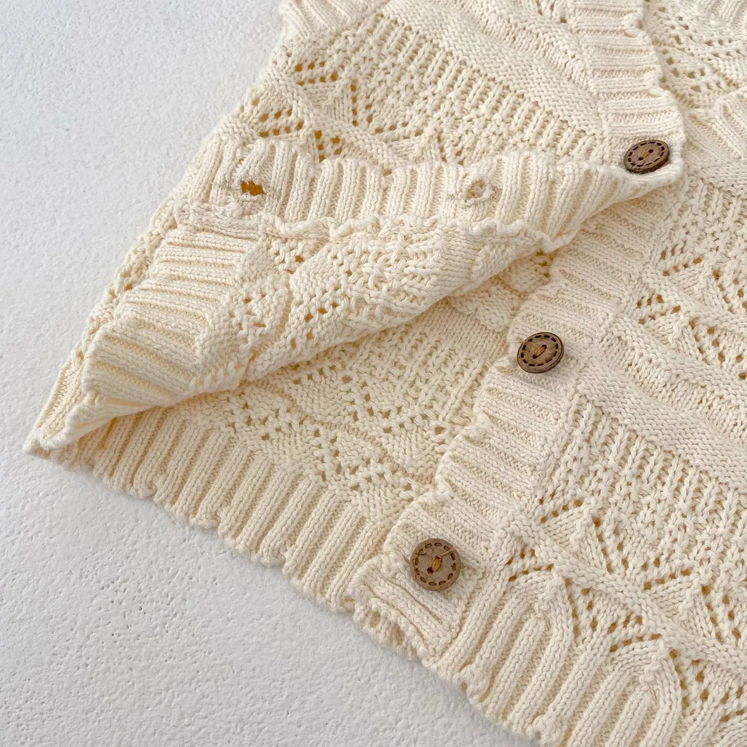 Autumn Infant Kids Boys Girls Sweater Knitwear Spring Clothes Baby Flower V Neck Knitted Cardigan Vest