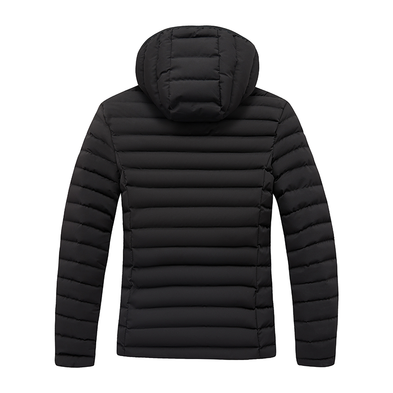 Custom Logo Men's Winter Puffer Jacket Windproof Waterproof Bubble Padded Quilted Down Zipper Closure Casual Parka Plus Size