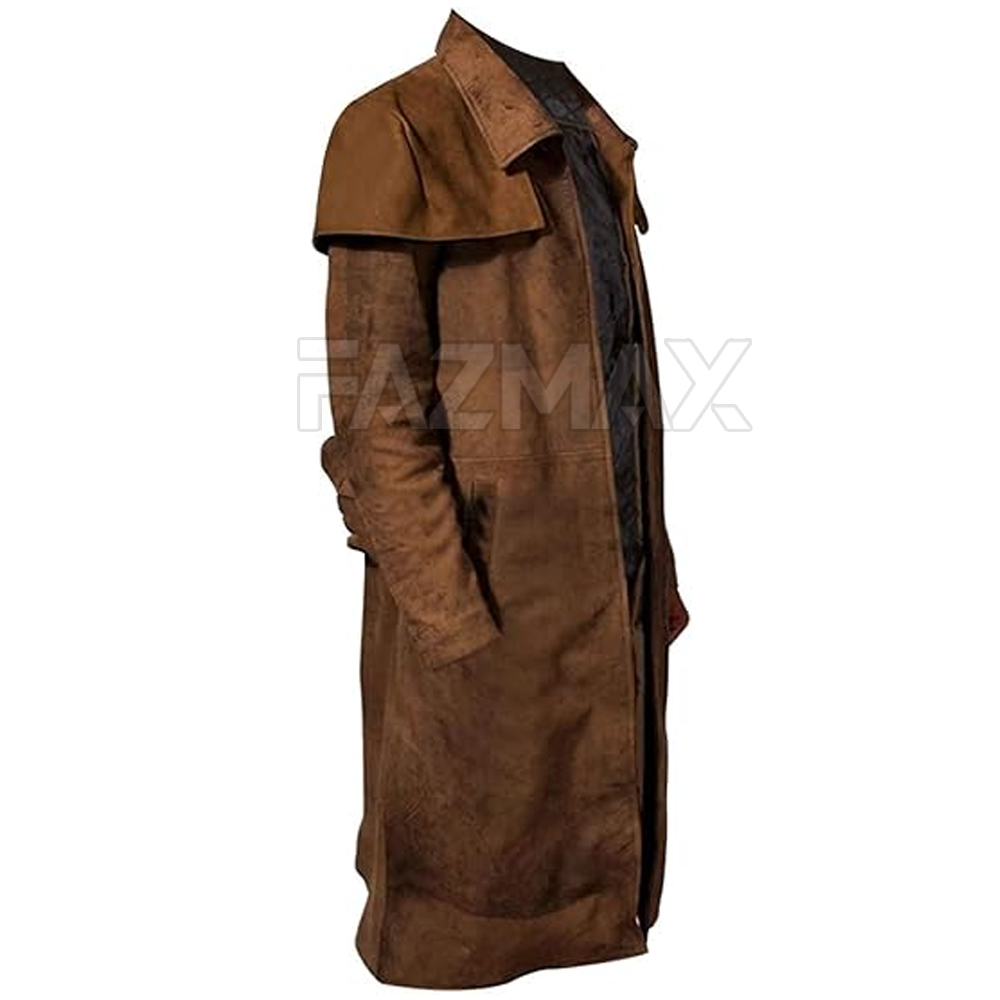 2025 Men Winter Season Long Leather Trench Coat Breathable Eco-Friendly Customizable Loose Fit Wholesale