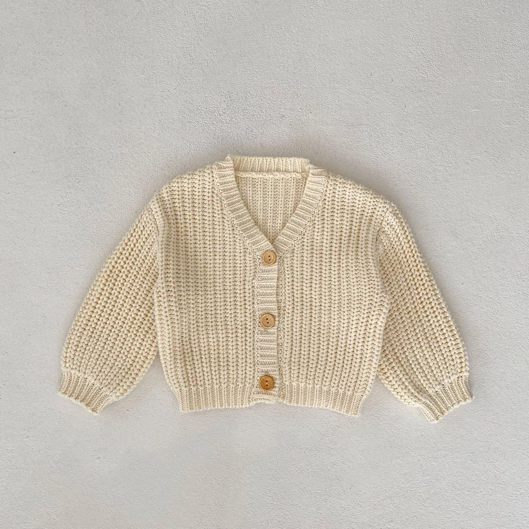 Autumn Baby Boys Girls Sweet Knitwear Cotton Knit Sweater Cardigan