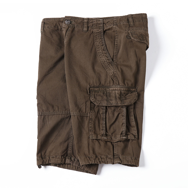 2023 Bawangcheng Multiple Bags of Men's Small Foot Slim Cargo Pants Tactical Pants Style Cargo Short Pants