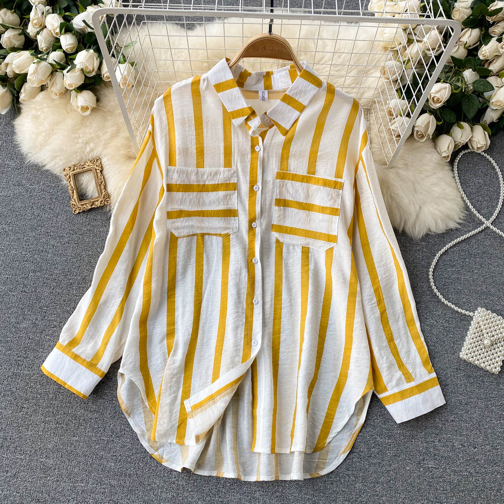 Korean Casual Long Sleeve Shirt Model View 2