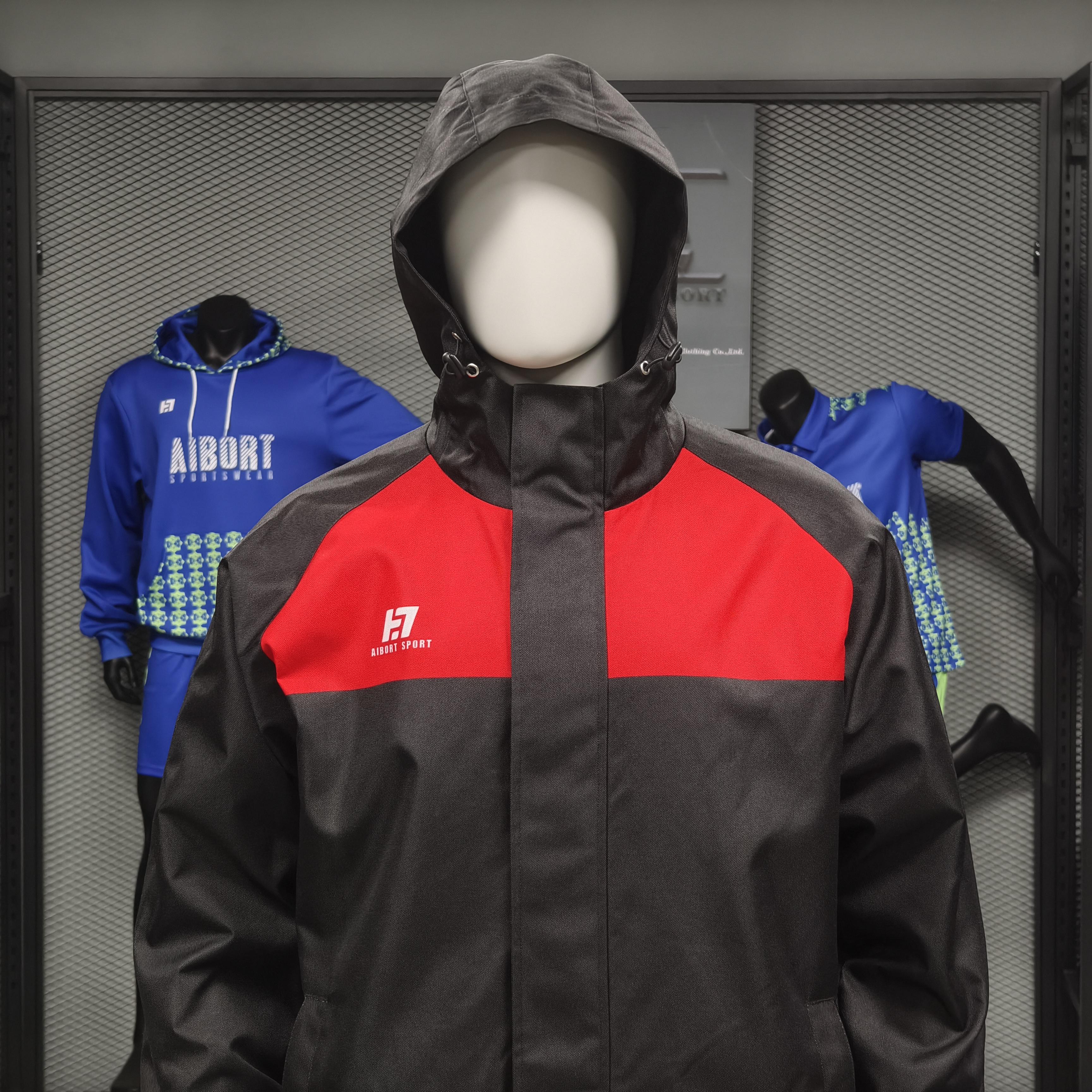 For Custom Full-Length Swim Parkas Teams Waterproof Warm-Up Jackets Zippered Closure Stand Front Coated Finish OEM Supply