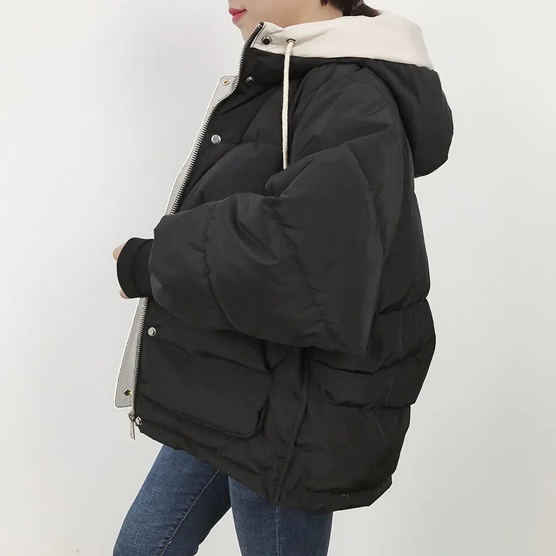 Winter Warm Female Puffer Coat Pocket Solid Parkas Padding Long Sleeve Thick New in Outerwears Hooded Women's Breathable Jacket