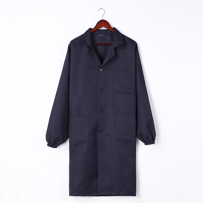 Custom Logo Coat Smock Long Sleeve Cotton Polyester Work Apron Industrial Factory Protection
