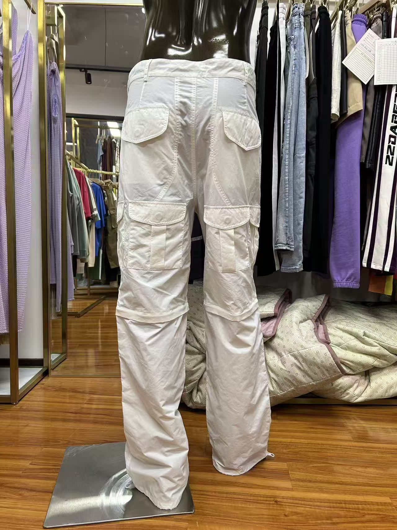 YUCHEN Manufacturer Custom Cargo Pants 100% Cotton Baggy Wide Leg Pants Detachable Zipper Shorts 6 Pocket Cargo Pants