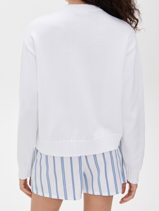 100% Cotton Crew Neck Long Sleeve Button Placket Wome's Cardigan Sweater