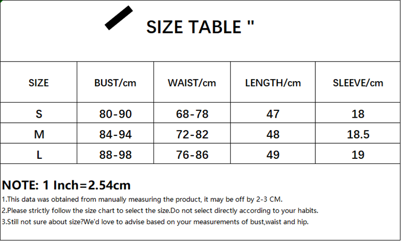 Size Chart Table
