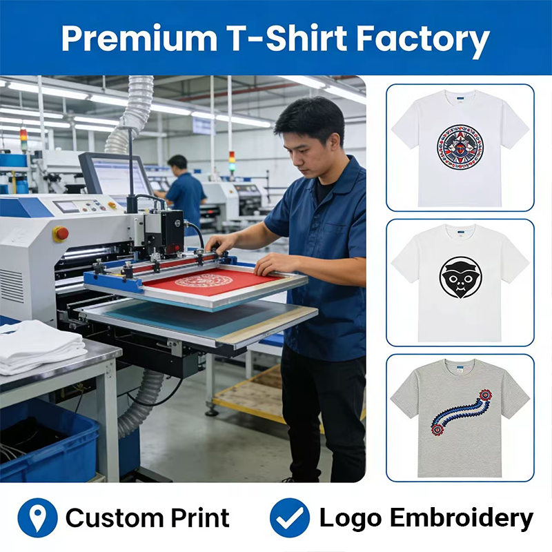 Custom High Quality Heavyweight T-shirt Blank T Shirts Custom Thick Printed Graphic 100% Cotton Mens Tshirt