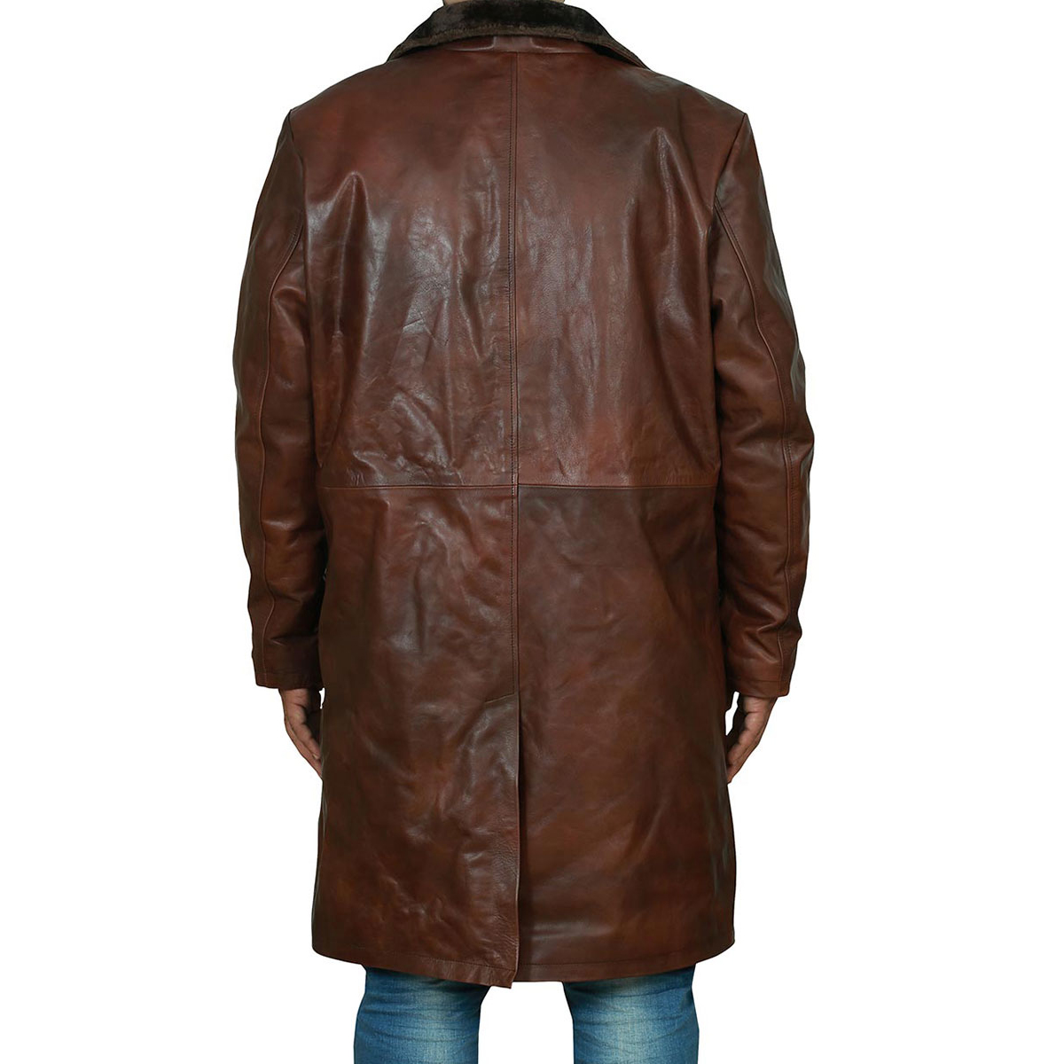 High End Long Fur Lined Leather Trench Coat ODM Factory Luxury Winter Collection for Men
