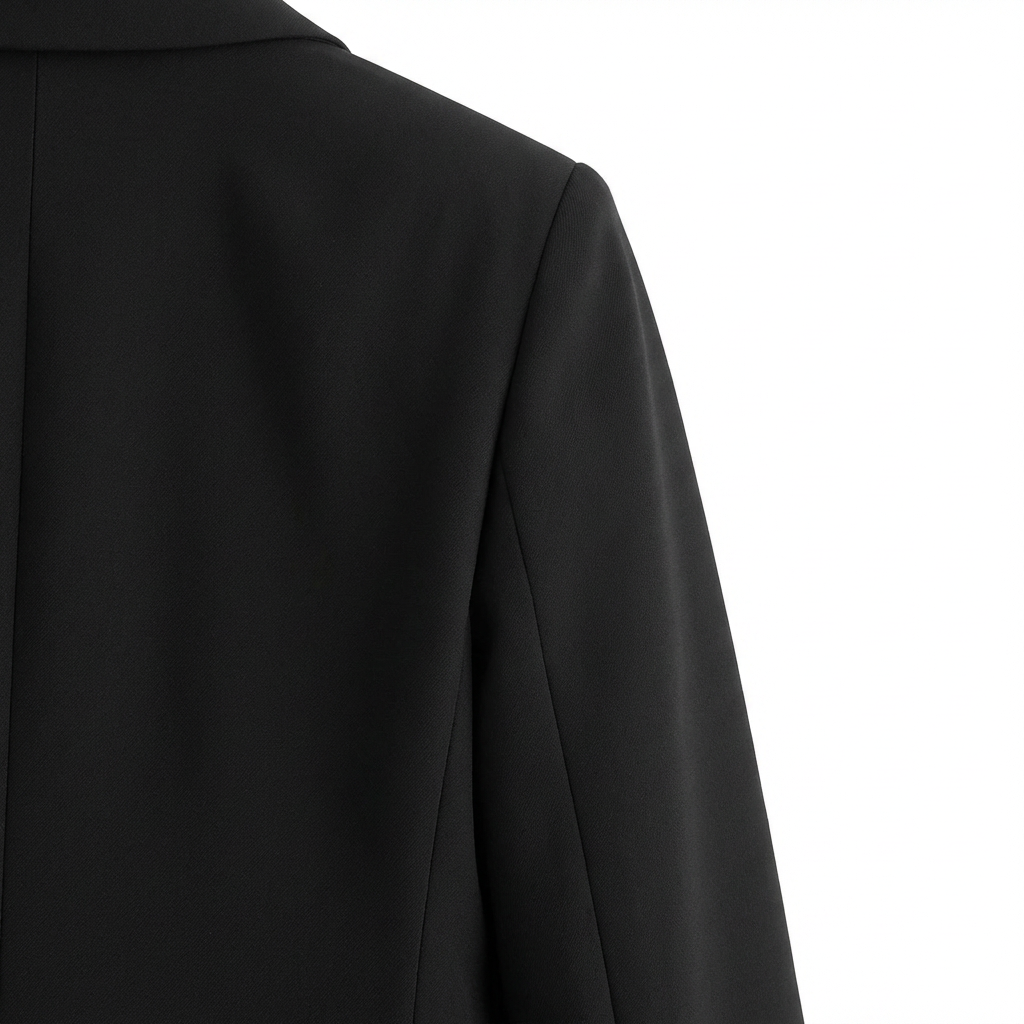 Men's Classic Black Woolen Tailored Blazer Solid Color V-neck Slim Fit Office Business Casual Custom Formal Wear Jacket