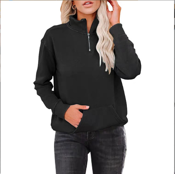 Custom Logo Women's Full Zip Cotton Pullover Hoodie Sweatshirt