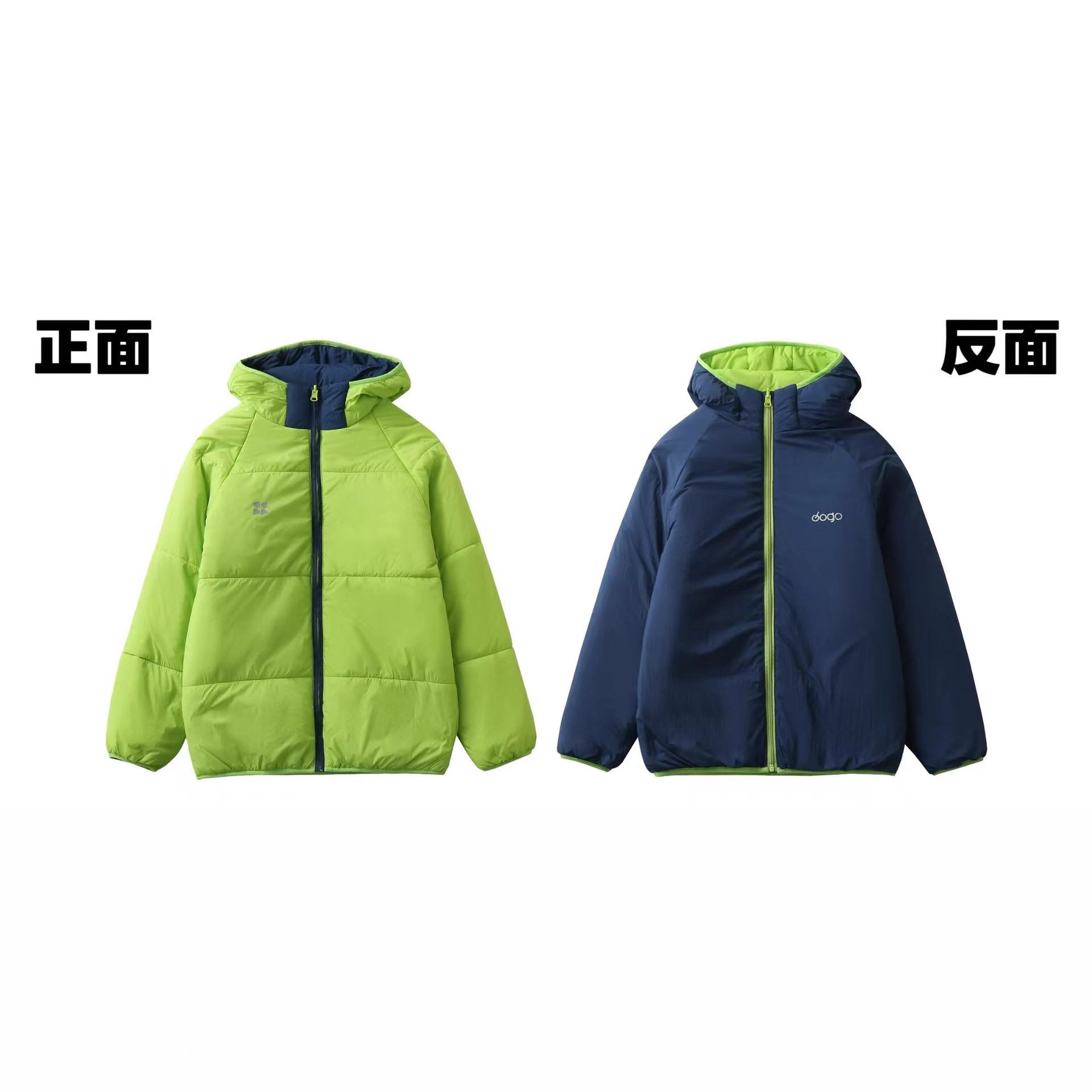 Autumn Winter Double-sided Couple Warm Cotton Spandex Hooded Thick Blazer Jacket with Full Sleeves Button-Up Collar 3D Pattern