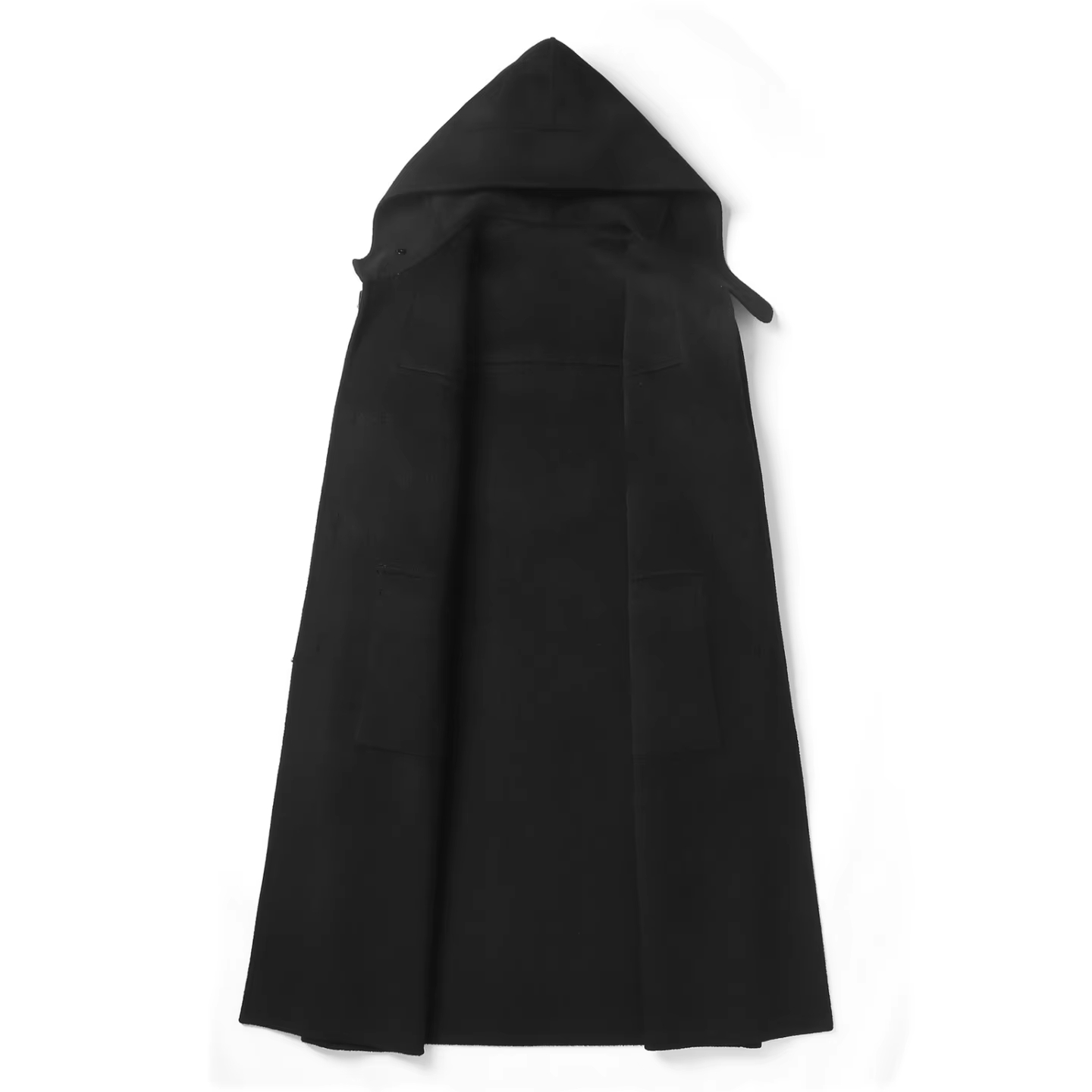 Mens Youth Hooded Trench Coat Horn Pure Wool Double-sided Tweed Factory Outlet
