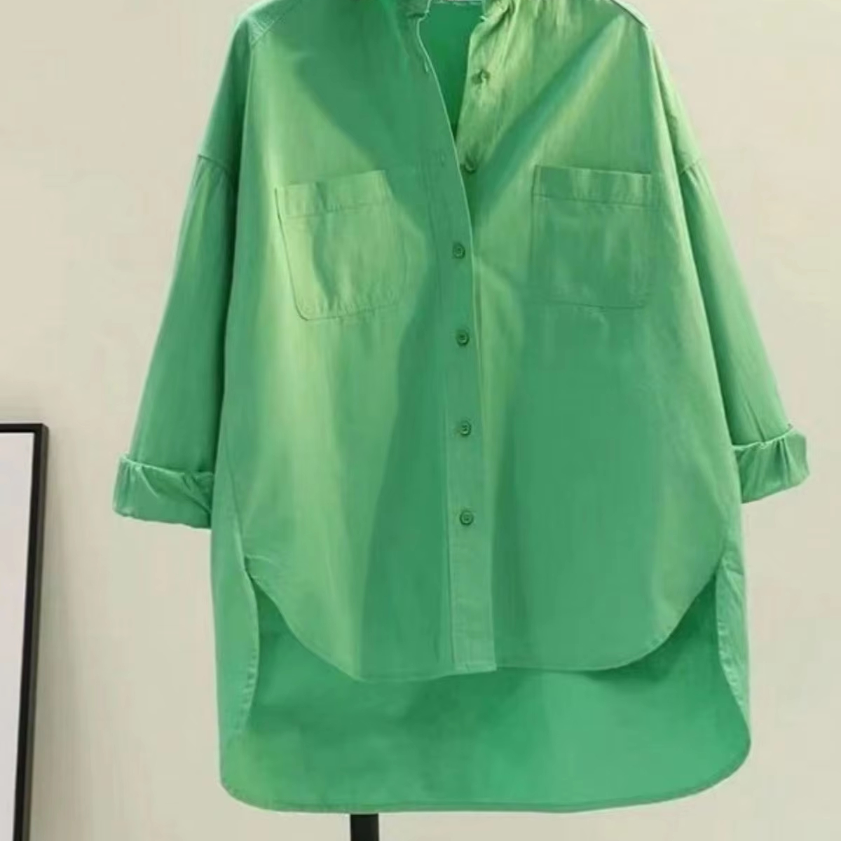 Women Plus Size Casual Loose Fit Button Shirt Long Sleeve Color Blocking Blouse Breathable Anti-Wrinkle Eco-Friendly ODM Fashion