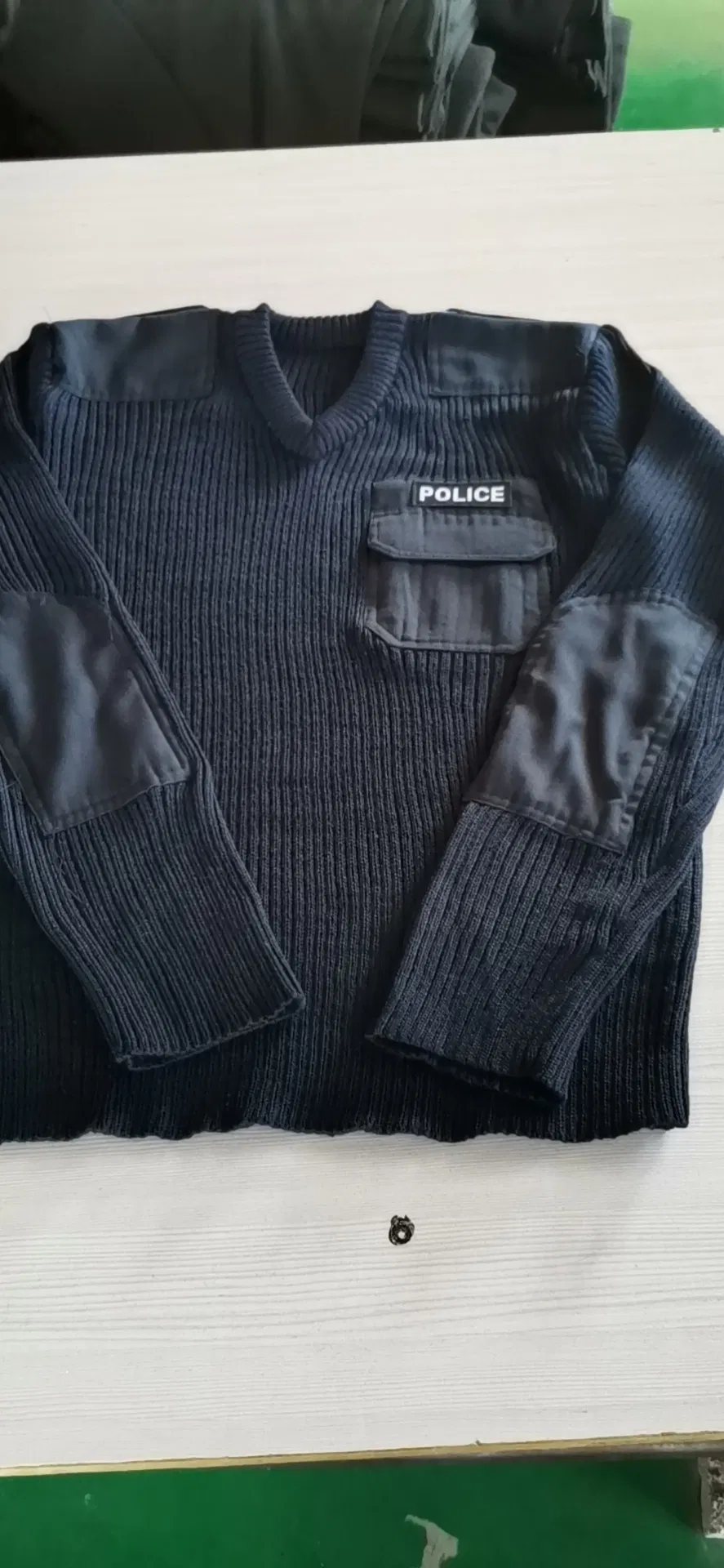Navy Blue Cardigan-Od Green Jersey-Tactical Acrylic Pullover-Camouflage Wool Sweater
