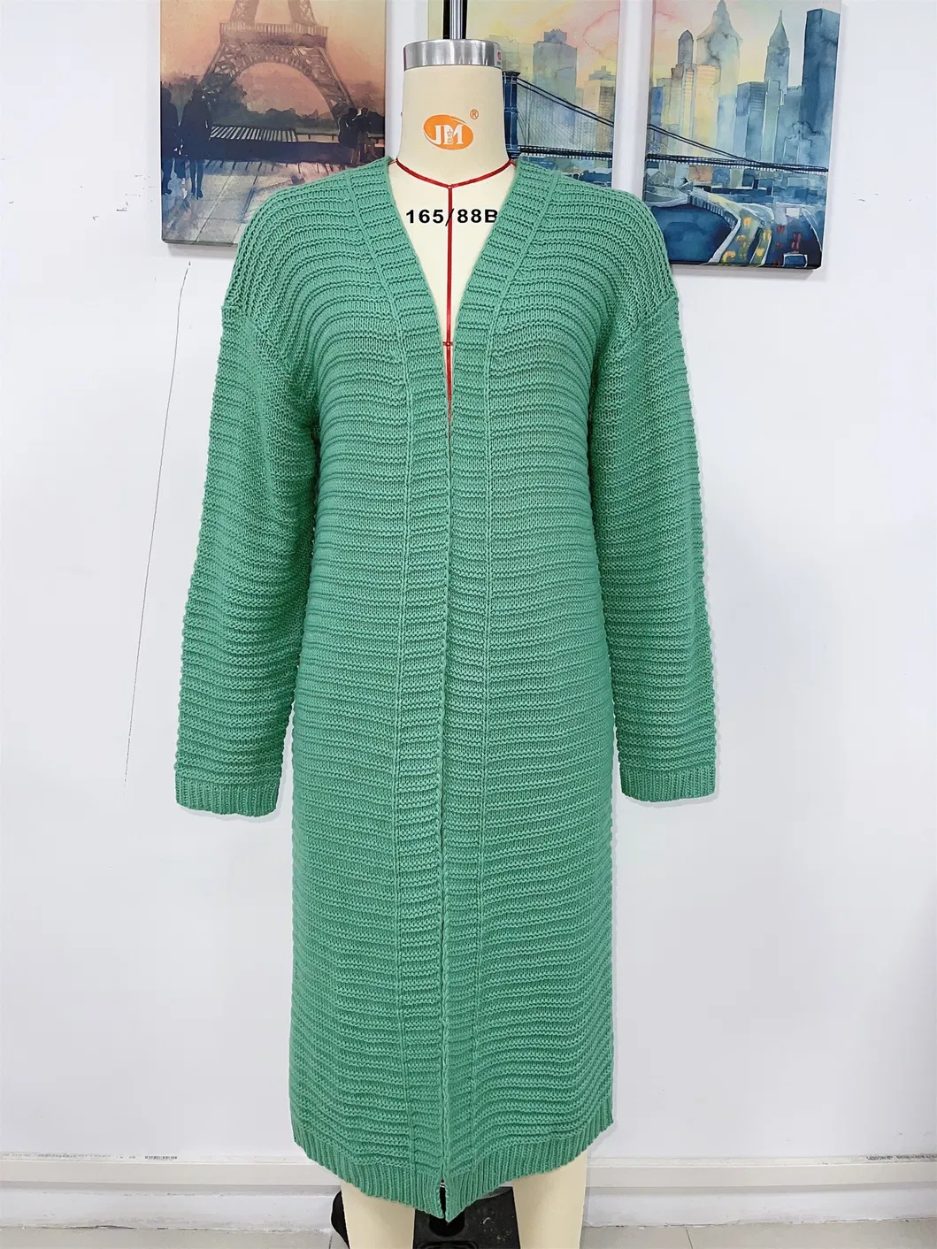 Women Autumn Winter Long Knitwear Casual Classic Solid Color Long Sweater Cardigan