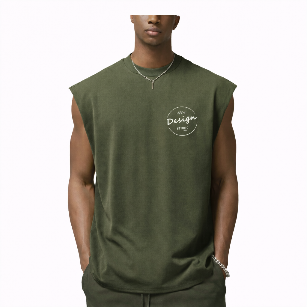 Mens 100% Cotton Anti Pilling Tank Top Vintage Washed Sleeveless Oversized Sporty Tee High Quality Wholesale OEM Manufacturer