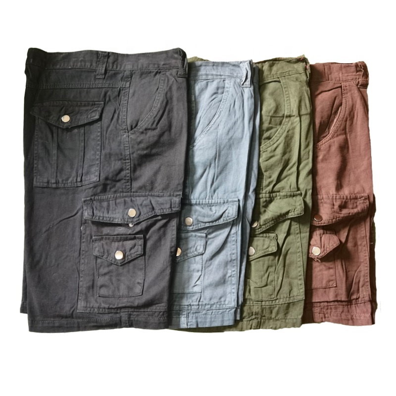 Adult Cargo Short Pants Male Clothes Bundle Pant Hiking Hunting Multi Pockets Cargo Worker Surplus Original Stock Lot Apparels