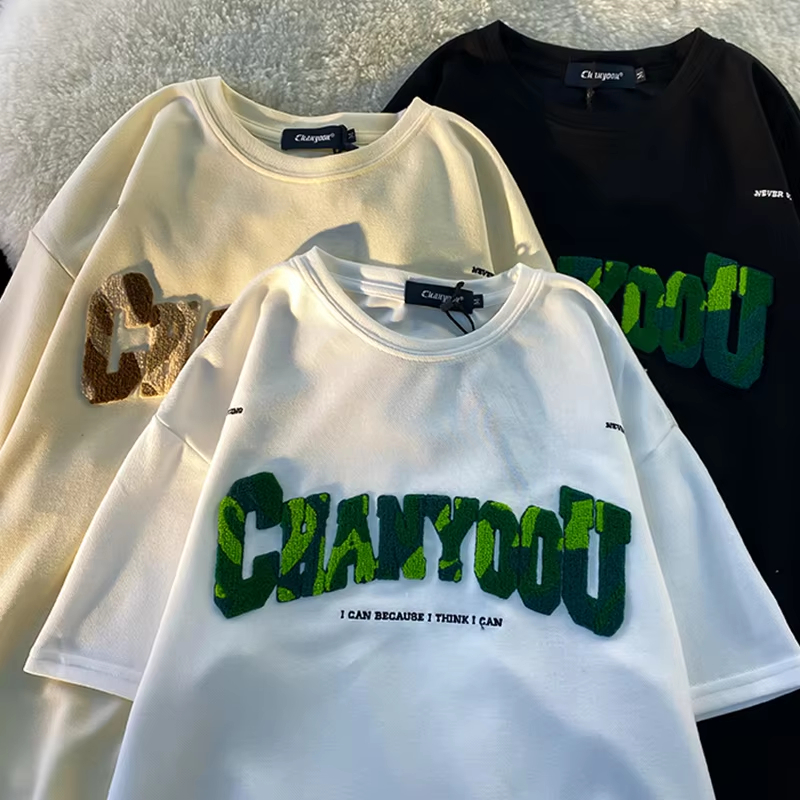 Custom logo Blank Hot Sale T-shirt Plain Mutil Color Graphic Tshirt High Quality Crew Neck Versatile Cotton T-shirts