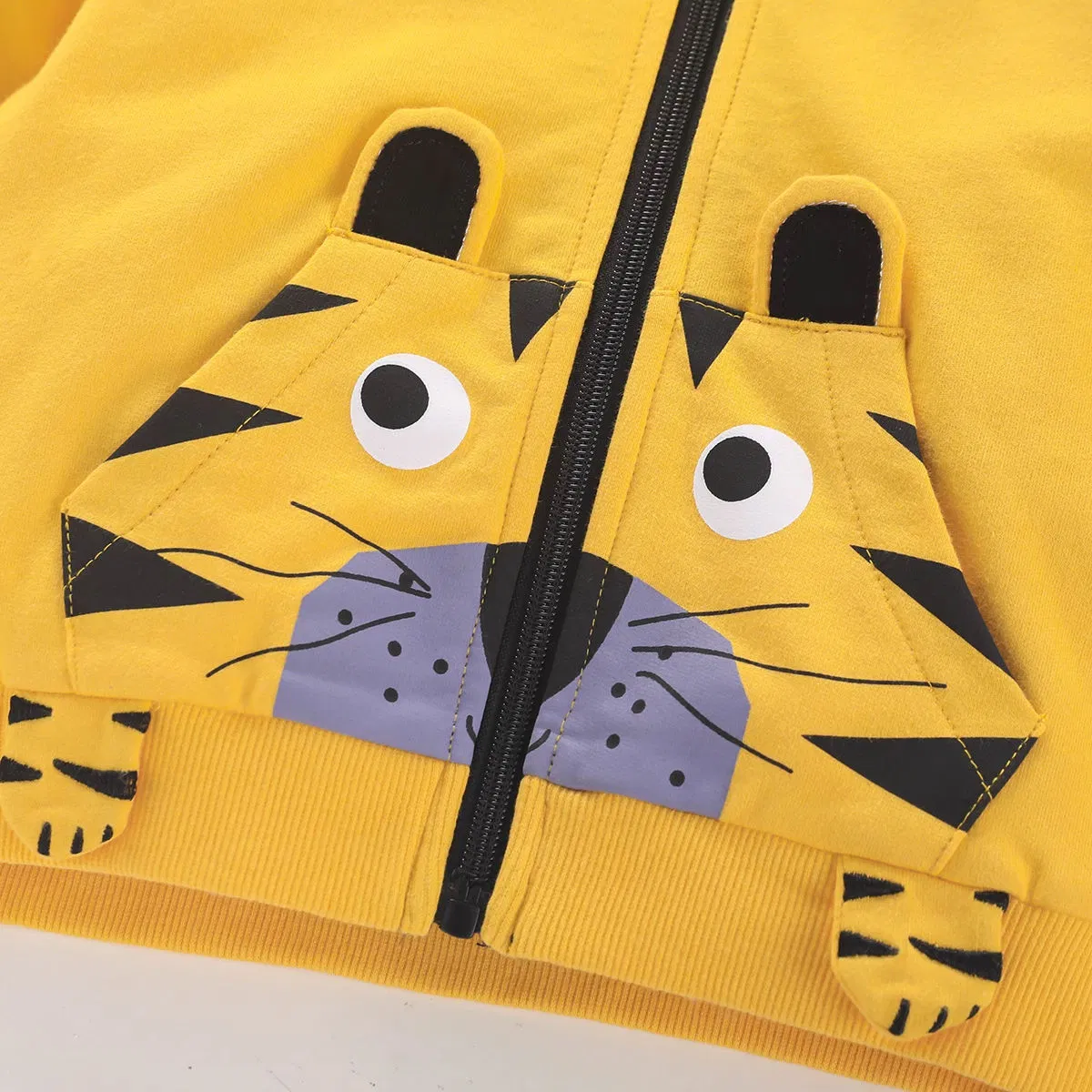2023 Autumn Lovely Tiger Pattern Outwear Clothing Hoody Kids Baby Boy Zip-Through Sweatshirt